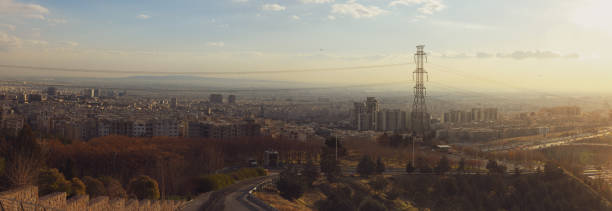 Central Tehran, Iran, view from the Alborz mountains