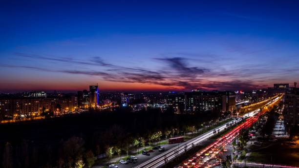 istock Cityscape of Bucharest, Romania during sunset 1446846461