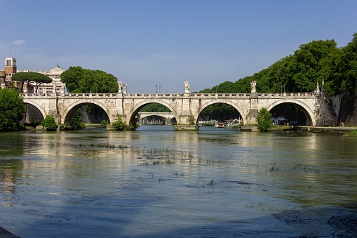 The Ponte Sant'Angelo bridge over the river