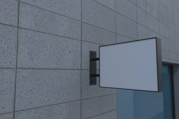 istock Wall Mount Sign facade Board Mockup 1446850798