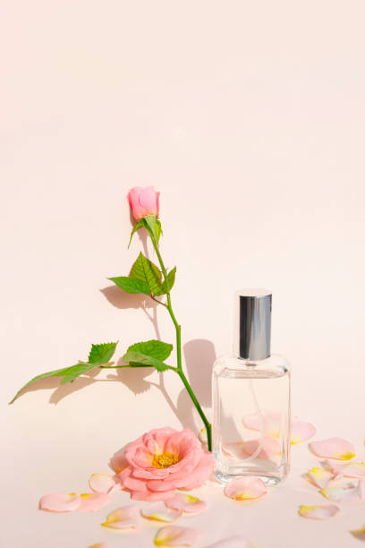 istock Flowers and perfume bottle Mock-up 1446851081