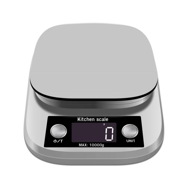 Digital kitchen scale with unit buttons, 3d vector rendering Digital kitchen scale with unit buttons, 3d vector rendering kitchen scale stock pictures, royalty-free photos & images