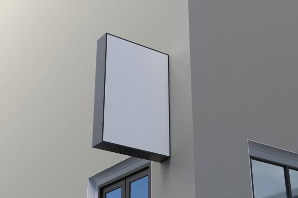 istock Wall Mount Sign facade Board Mockup 1446859777