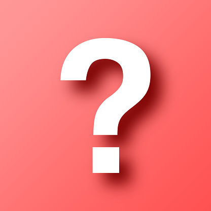 istock Question mark. Icon on Red background with shadow 1446859781
