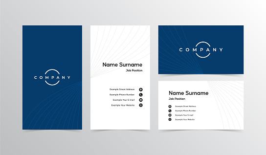 Business card design in vertical and horizontal