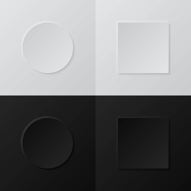 istock Abstract 3d circle and square frame border. Set of black and white presentation top view of cosmetic products. 1446862426
