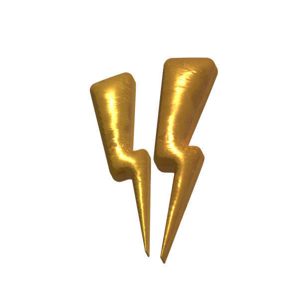 3D thunder bolt icons realistic on white background. symbol of thunderbolt energy, flash lightning, danger and power. Simple lightning strike emblem. 3d powerful charge icon 3d rendering illustration