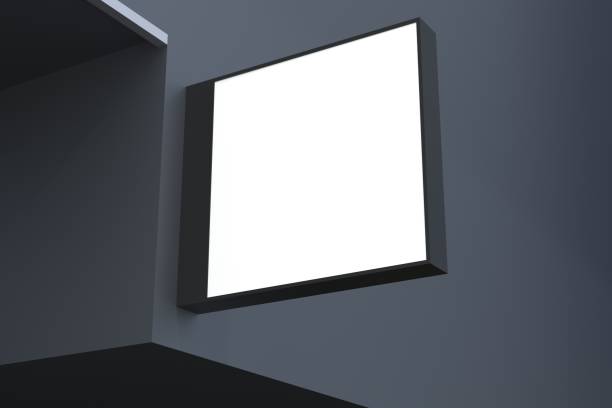 istock Wall Mount Sign facade Board Mockup 1446862540