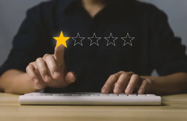 Photo of Reviews from dissatisfied customers choosing low-quality 1-star reviews. on the virtual screen