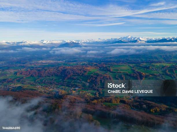 The Mont Blanc Massif From The Salève Mountain Stock Photo - Download Image Now - Autumn, Color Image, European Alps