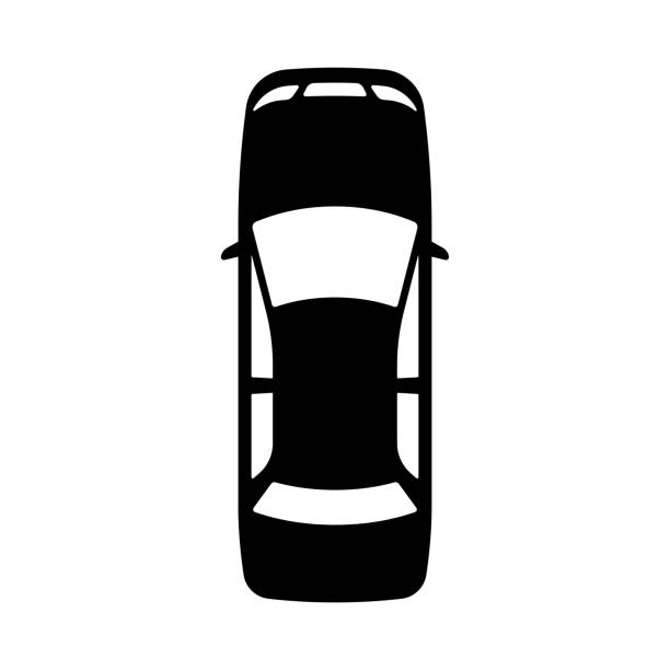 istock Car icon. Passenger sedan. Black silhouette. Top view. Vector simple flat graphic illustration. Isolated object on a white background. Isolate. 1446870532