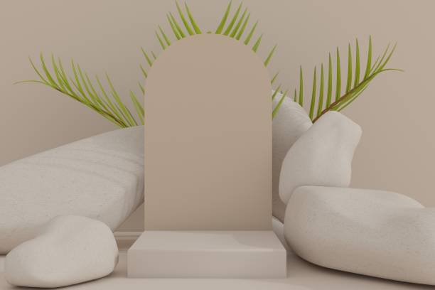 istock Empty podium. Modern minimal showcase scene for product presentation 1446871907
