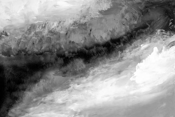 istock Black and white, grayscale, monochrome, Hand painted Watercolor Backgrounds 1446875129