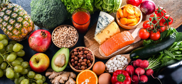 istock Food products representing the nutritarian diet 1446875171