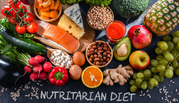 istock Food products representing the nutritarian diet 1446875217