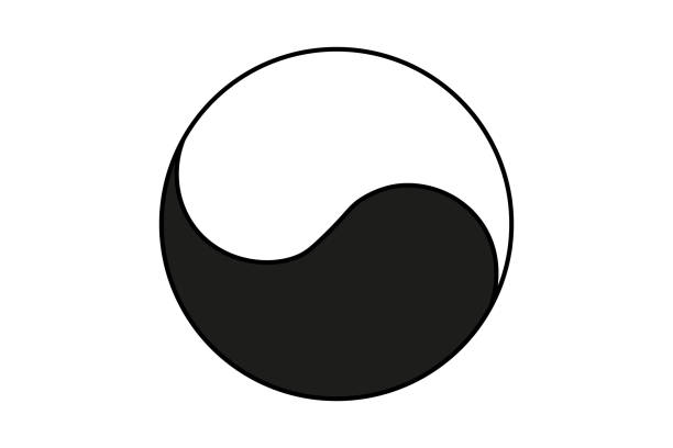 yin-yang icon simple  design yin-yang icon simple  design dieng plateau stock illustrations