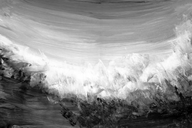 istock Black and white, grayscale, monochrome, Hand painted Watercolor Backgrounds 1446875647