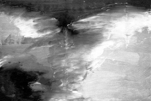 istock Black and white, grayscale, monochrome, Hand painted Watercolor Backgrounds 1446876554