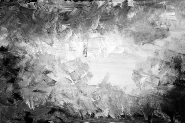 istock Black and white, grayscale, monochrome, Hand painted Watercolor Backgrounds 1446876880