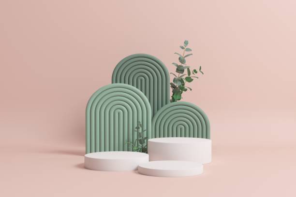istock Empty podium. Modern minimal showcase scene for product presentation 1446877478