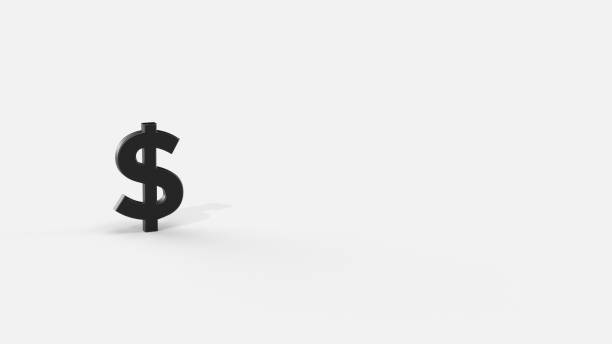 istock Black 3d dollar render minimalistic simple symbol design isolated on white background. Forex Trading concept. Currency 3DÂ rendering Illustration. Copy space 1446878485