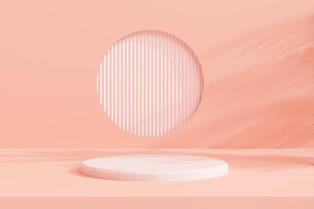 istock Empty podium. Modern minimal showcase scene for product presentation 1446878783