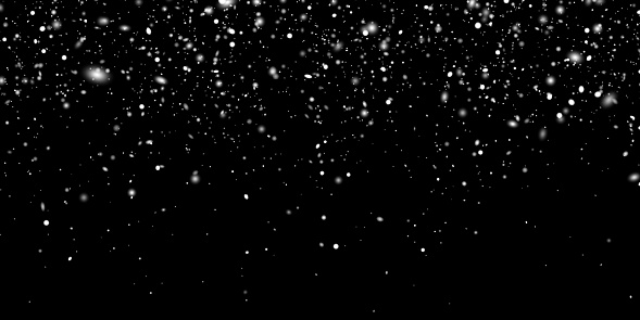 Winter wind snow on black background. Vector illustration