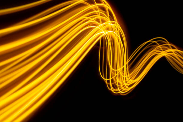 istock Futuristic light wave of energy with elegant glowing lines banner design. Abstract modern technology background. Velocity concept. 1446880799
