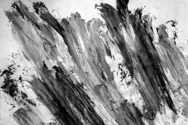 istock Black and white, grayscale, monochrome, Hand painted Watercolor Backgrounds 1446881011