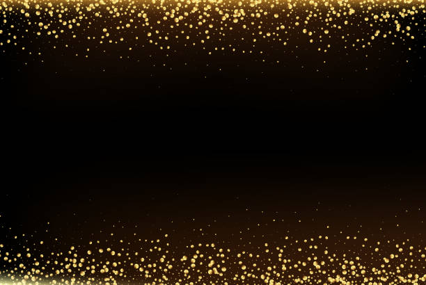 ilustrações, clipart, desenhos animados e ícones de elemento de design de confete de purpurina de textura dourada no fundo escuro - backgrounds black glitter multi colored