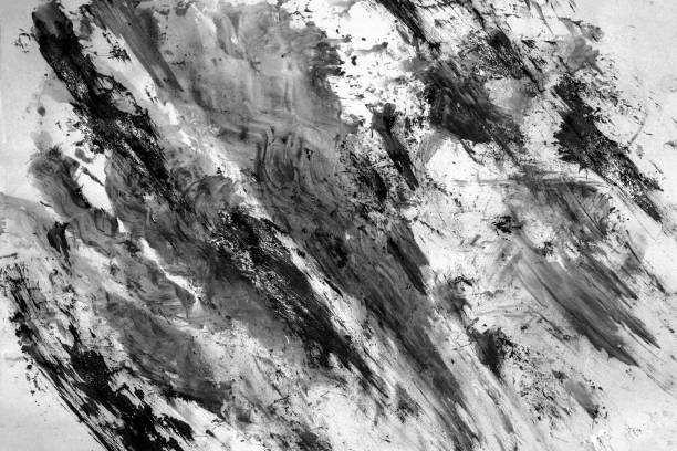 istock Black and white, grayscale, monochrome, Hand painted Watercolor Backgrounds 1446881556