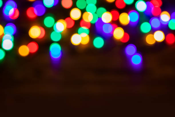 istock Abstract glare circular bokeh background of Christmas light 1446882818