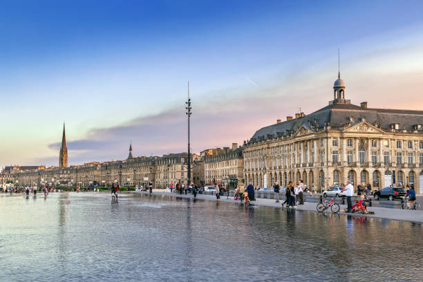 Embankment in Bordeaux, France stock photo