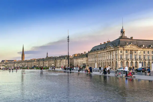 Embankment in Bordeaux city center, France