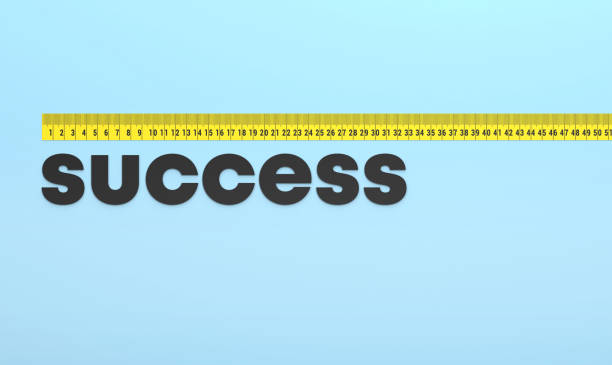 Measuring Success with a tape measure. Analysis concept.