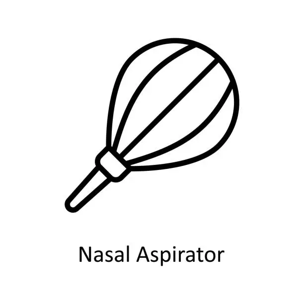 Vector illustration of Nasal Aspirator Vector Outline Icon Design illustration. Medical Symbol on White background EPS 10 File