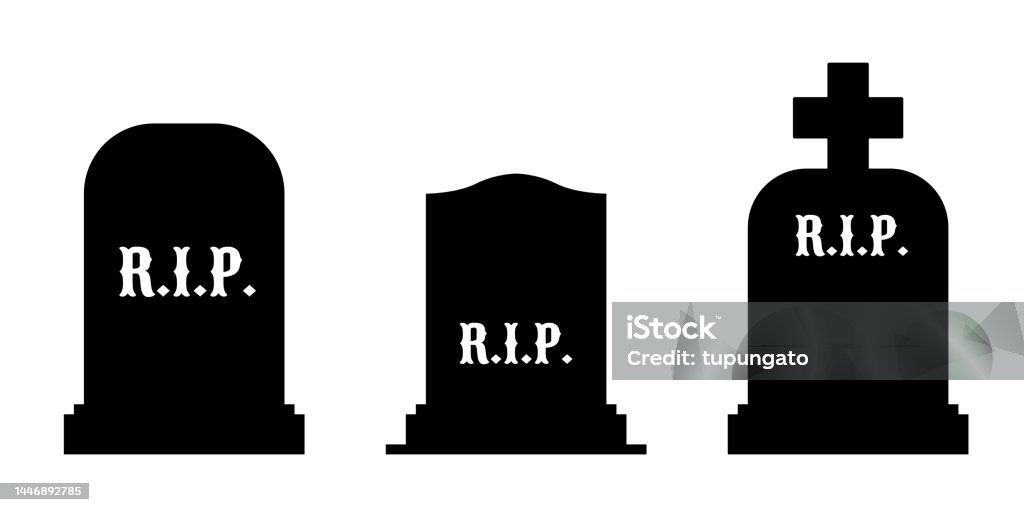Rip Headstone Set Stock Illustration - Download Image Now - Blank ...
