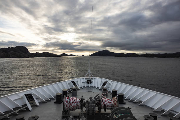 POV From the bridge of a cruise ship
