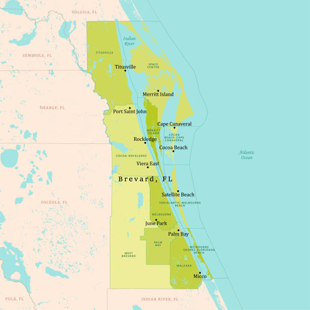 FL Brevard County Vector Map Green FL Brevard County Vector Map Green. All source data is in the public domain. U.S. Census Bureau Census Tiger. Used Layers: areawater, linearwater, cousub, pointlm. brevard county map stock illustrations