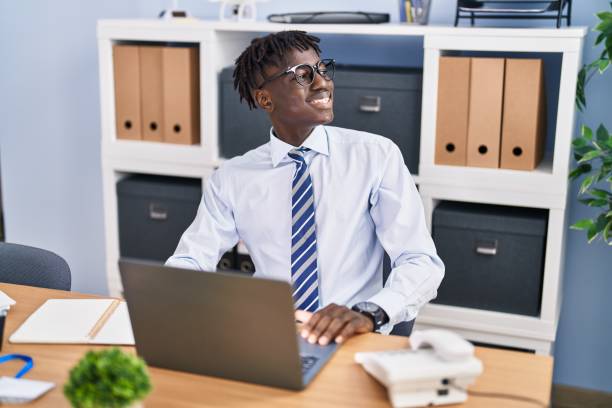 istock African american man business worker using laptop working at office 1446896775