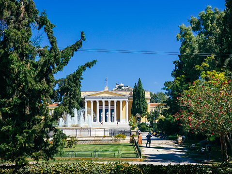 The Zappeion Megaron is a large palatial building next to the National Gardens of Athens, Greece. It is generally used for meetings and ceremonies, both official and private and is one of the city's most renowned modern landmarks.