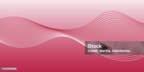 Magenta Vector Wave Magenta Background Abstract Wave Curved Wavy Line Smooth Stripe Red ...