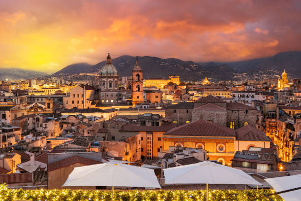 istock Palermo, Italy skyline at Dusk 1446900663