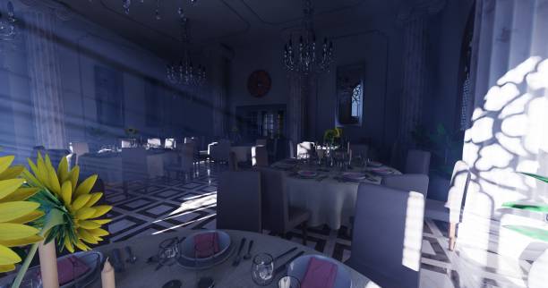 istock Realistic 3D Render of Restaurant Interior 1446906506