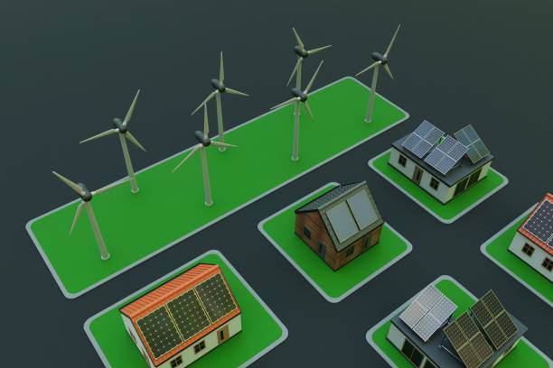 istock Realistic 3D Render of Sustainable Village 1446906967