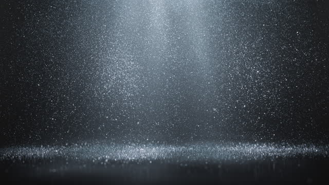 Silver Colored Particles Raining Down - Loopable Background Animation - Glitter, Snow, Confetti