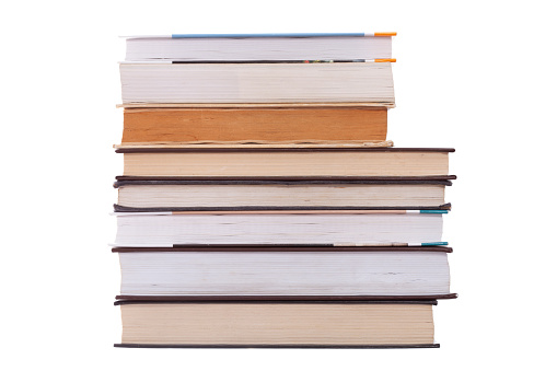 a stack of books. isolated on a white background. template for designer