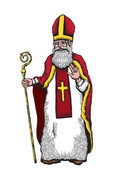 Vector illustration of Saint Nicholas