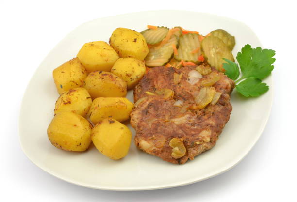 baked potatoes with pork neck