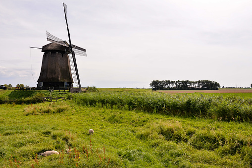 Photograph of a Classic Vintage Windmill in Holland
